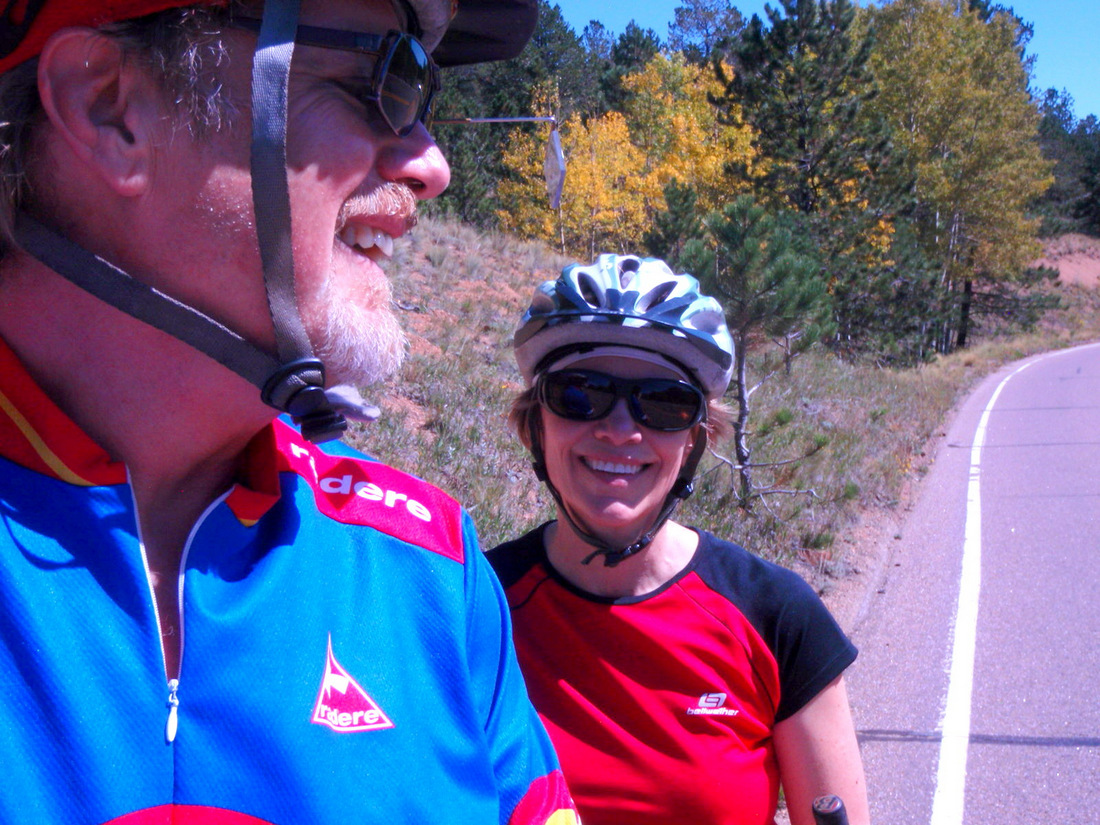 Dennis and Terry Struck take a little break on the Pike's Peak.